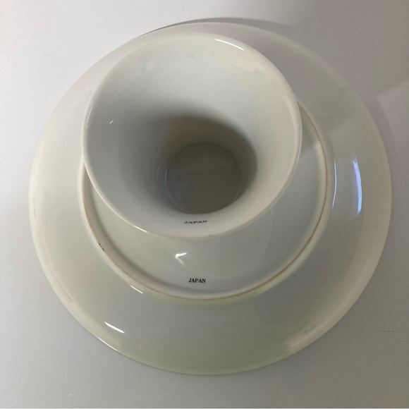 VTG Holiday Cake Stand Japanese Porcelain Pedestal Plate Holly & Berries Repair? - Picture 5 of 7